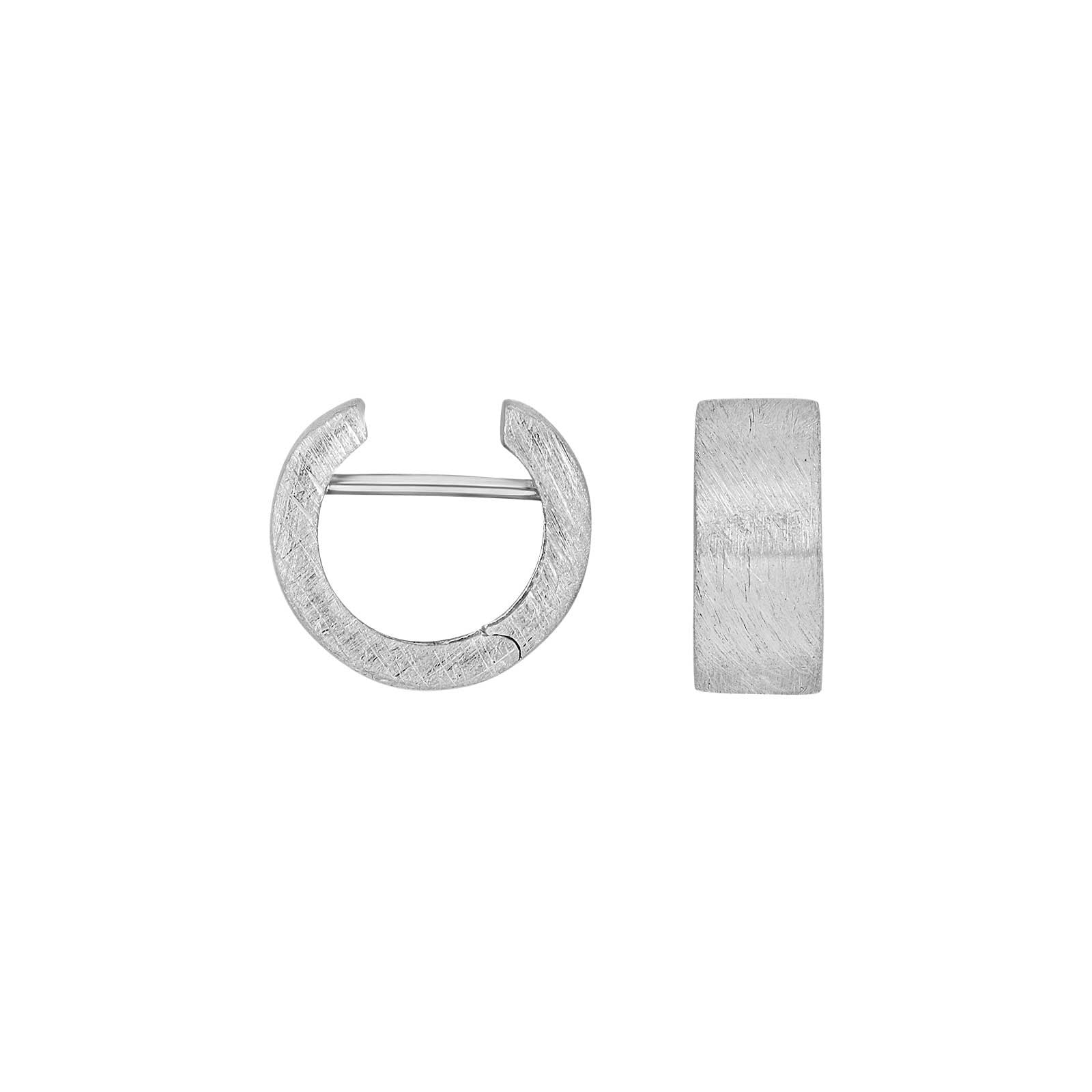 Silver matt system hoops Nora 13x5.5mm