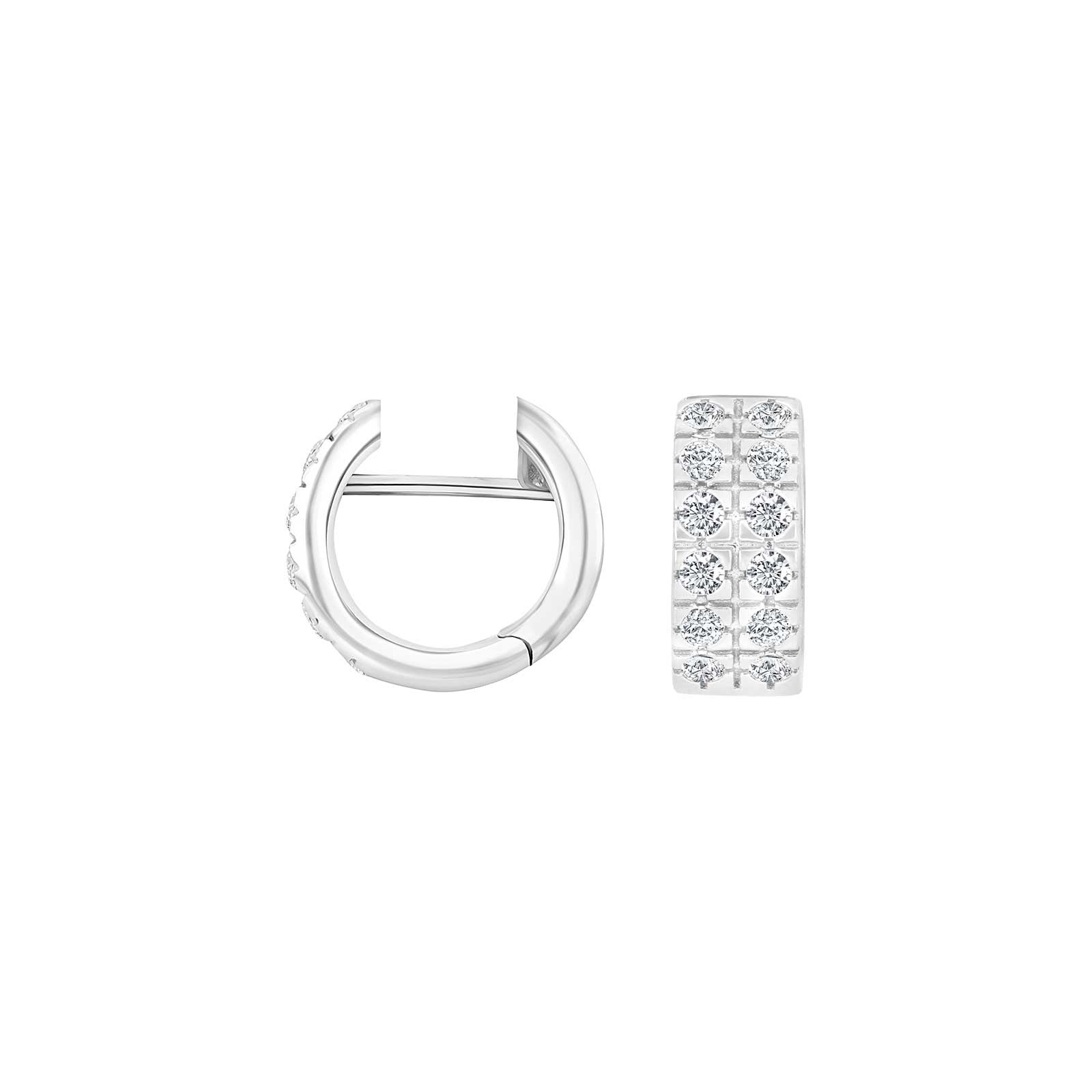Sølv system-creoler m/cz Dita 13x5,5mm