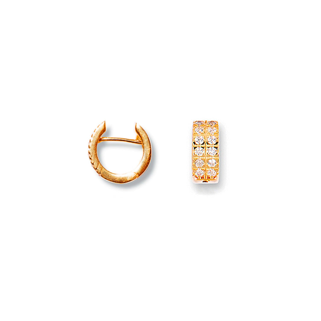 Silberne System-Creolen mit Zirkonia Dita 13 x 5,5 mm - Rosévergoldet