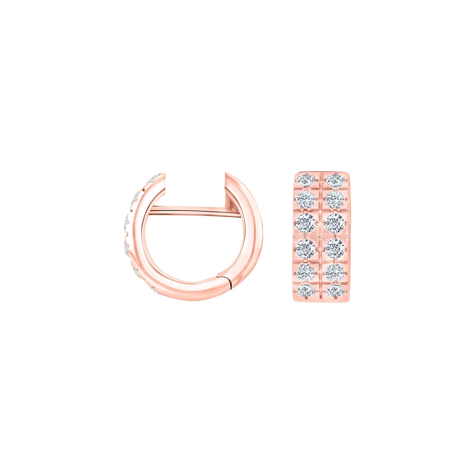 Sølv system-creoler m/cz Dita 13x5,5mm