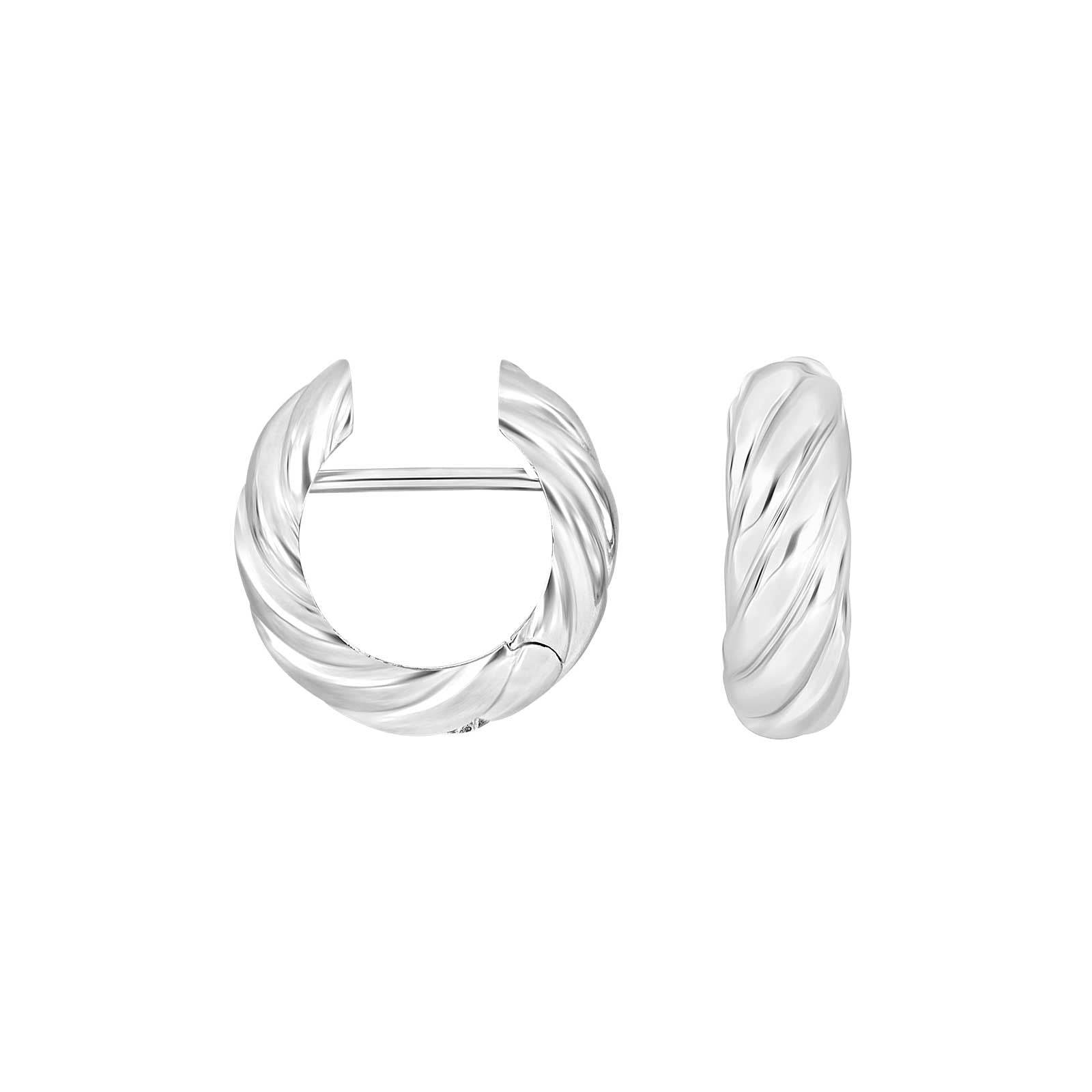 Silver system hoops Flora 17x6mm