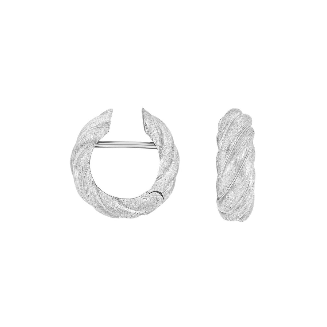Silver matt system hoops Flora 17x6mm