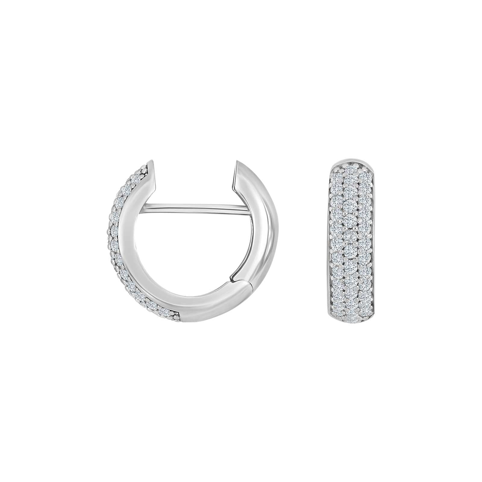 Sølv system-creoler m/cz Lara 16x5mm Rhodineret · Struct asset 32640