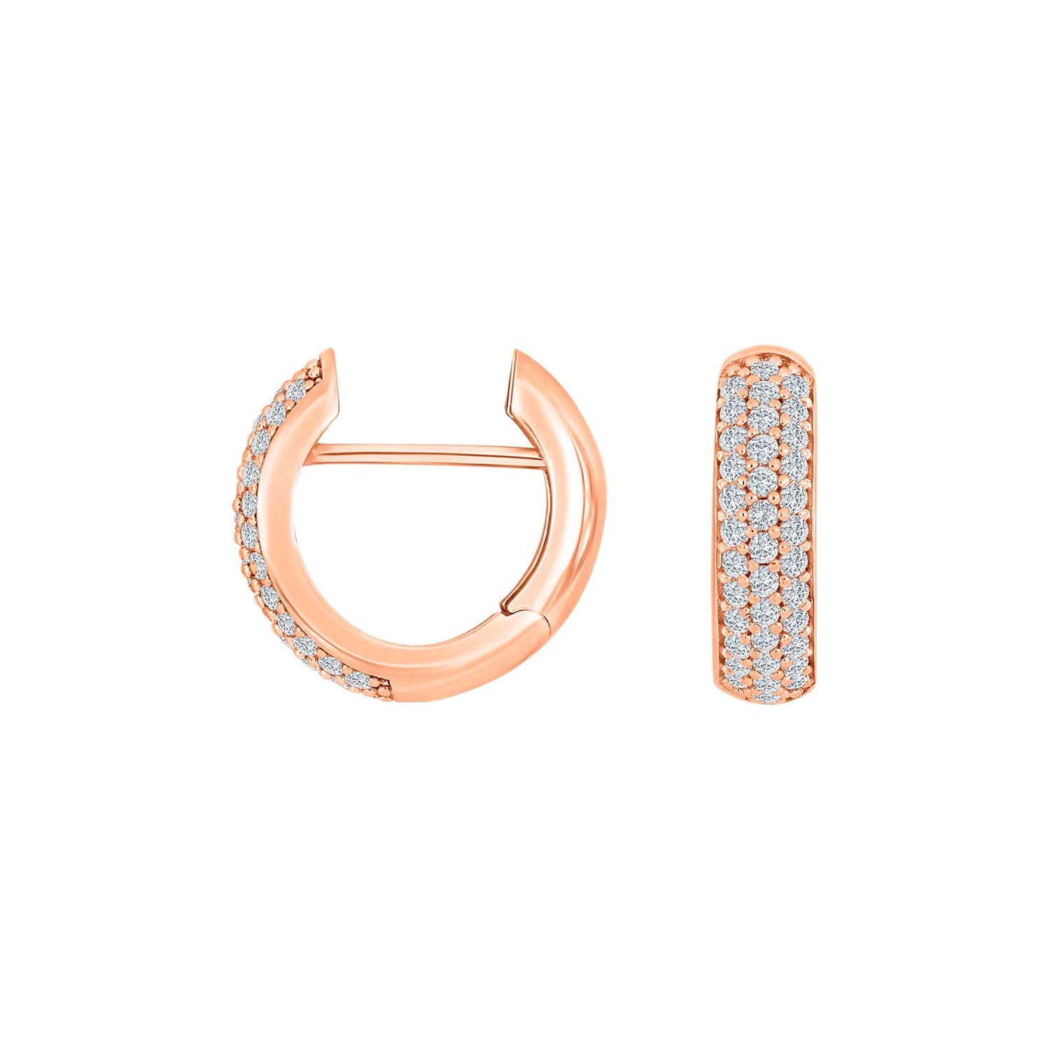 Silberner Systemring mit Zirkonia Lara 16x5mm - Rosévergoldet