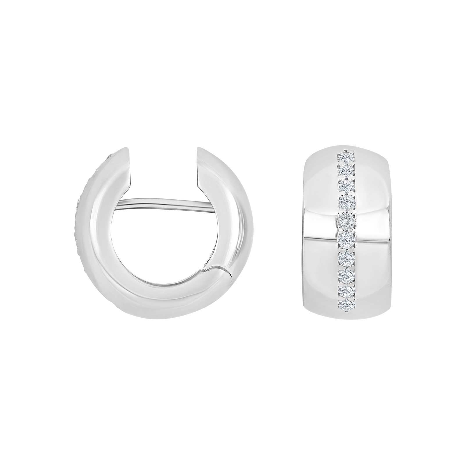Silberne System-Creolen mit Zirkonia Lola 16x8mm