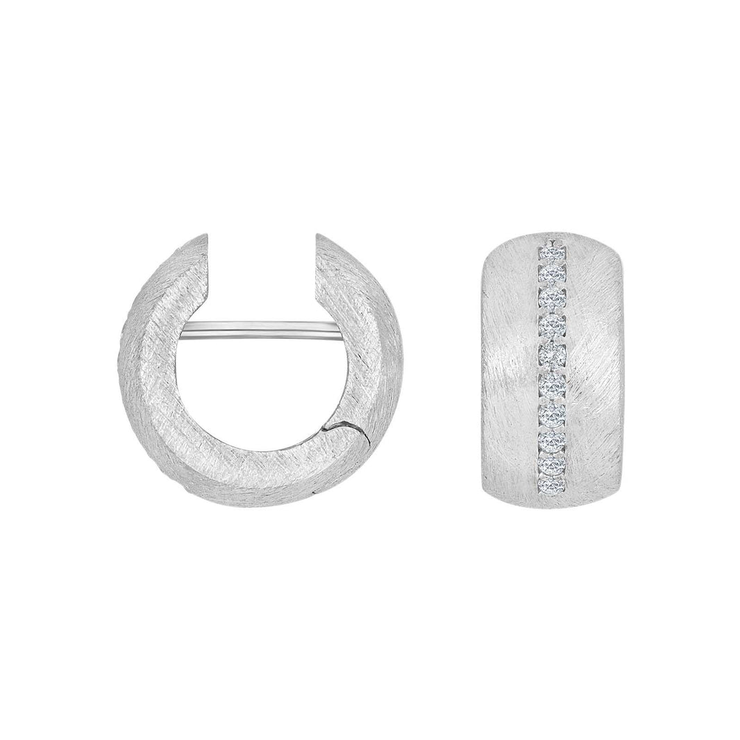 Silver matt system hoops w/cz Lola 16x8mm