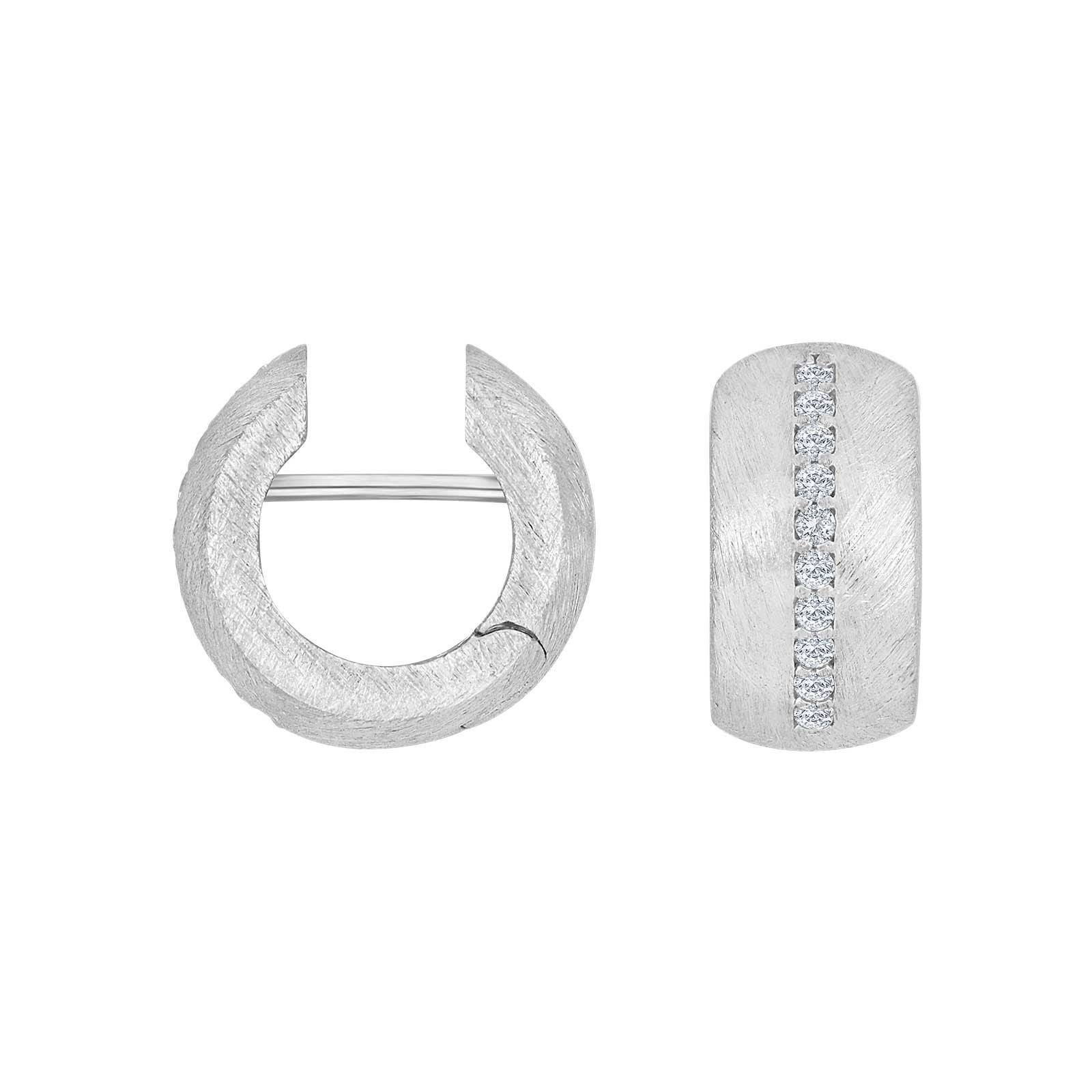 Silbermatte System Creolen mit Zirkonia Lola 16x8mm