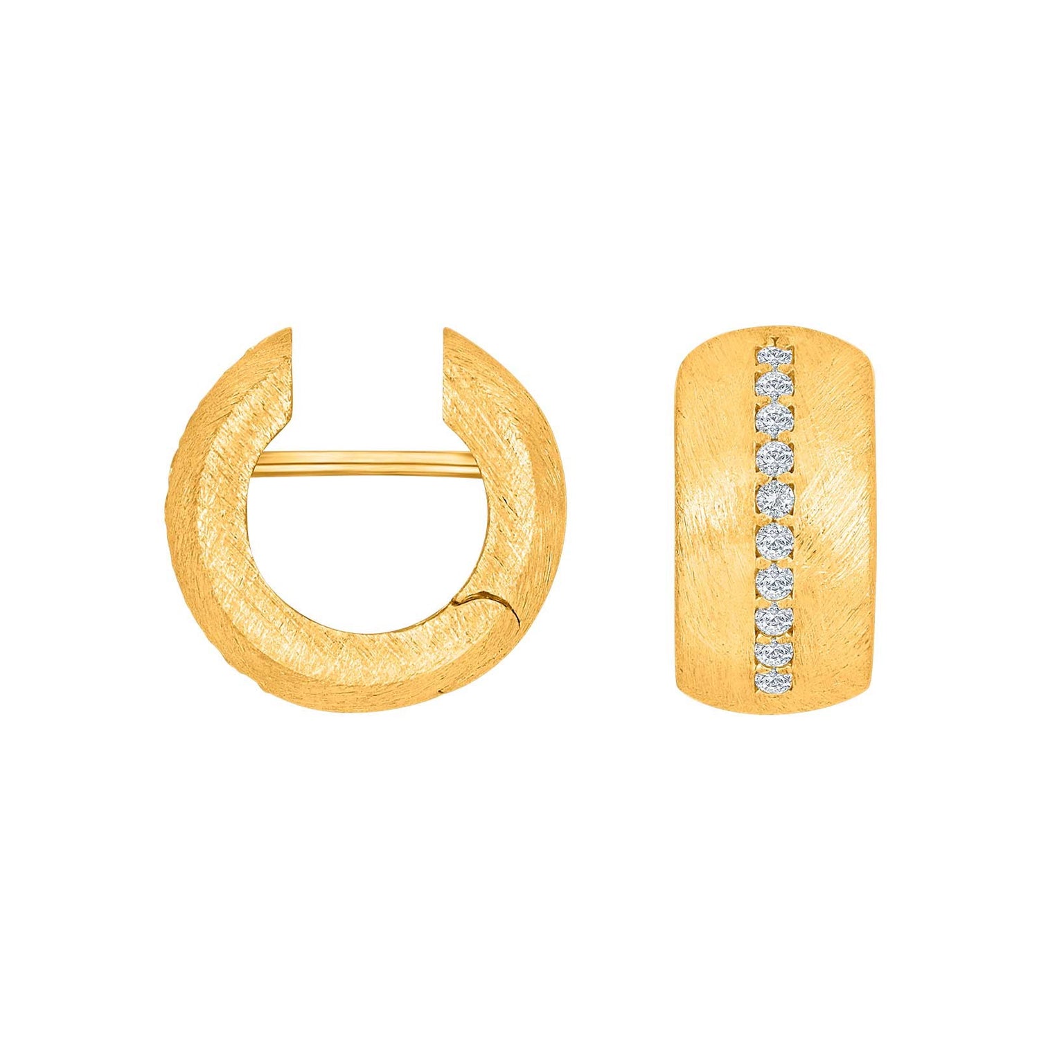 Silbermatte System Creolen mit Zirkonia Lola 16x8mm - Vergoldet