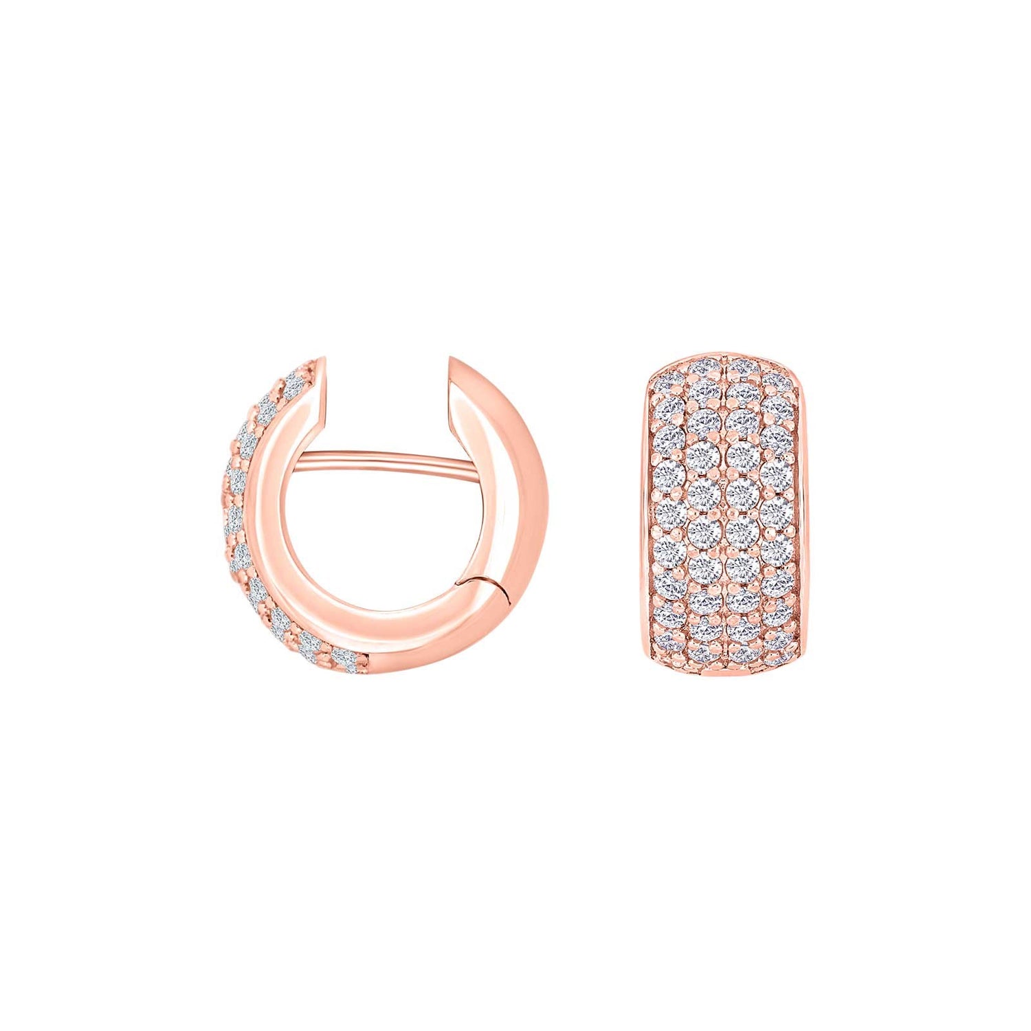 Silberner Systemring mit Zirkonia Kate 15x8mm - Rosévergoldet