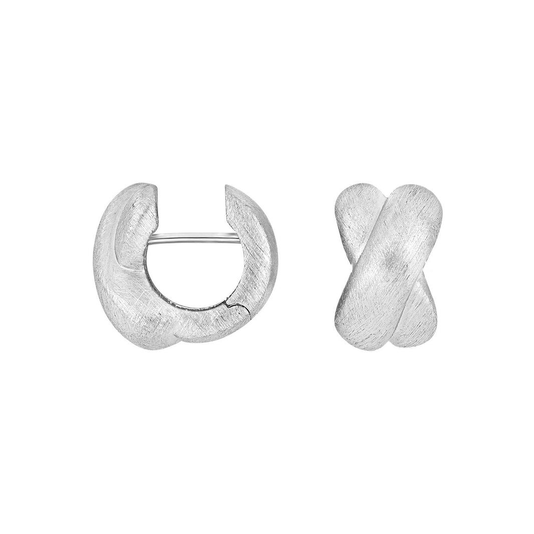 Sølv mat system-creoler Mischa 15x9mm