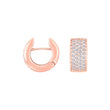 Silberne System Creolen mit Zirkonia Rosa 15x8mm
