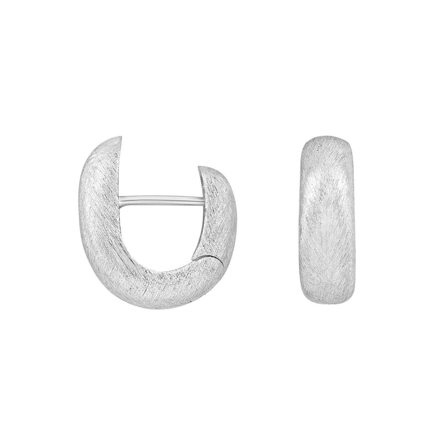 Silber mattierte System Creolen Laura 18x6mm - Vergoldet