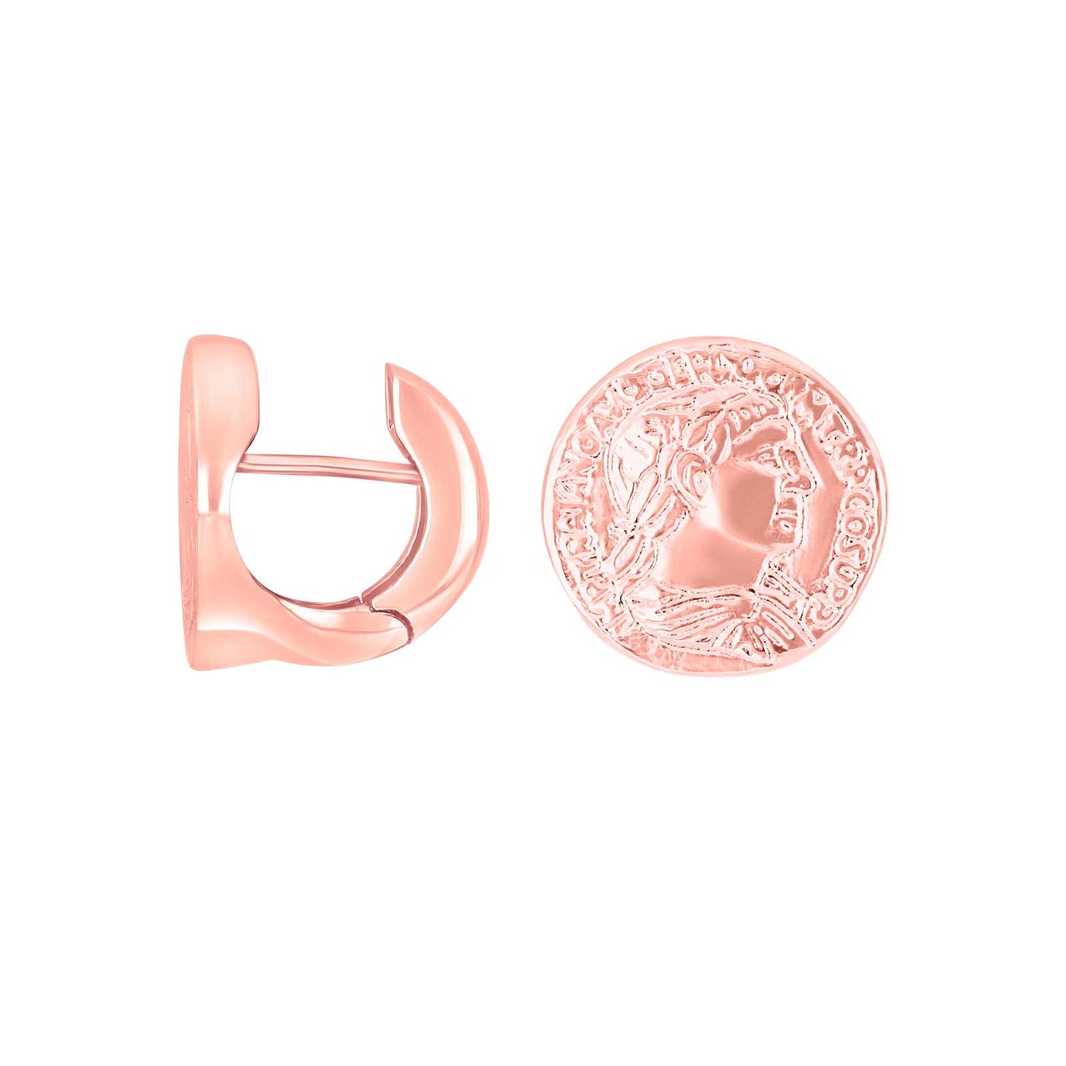Silber Systemcreolen Coco 16x15mm - Rosévergoldet