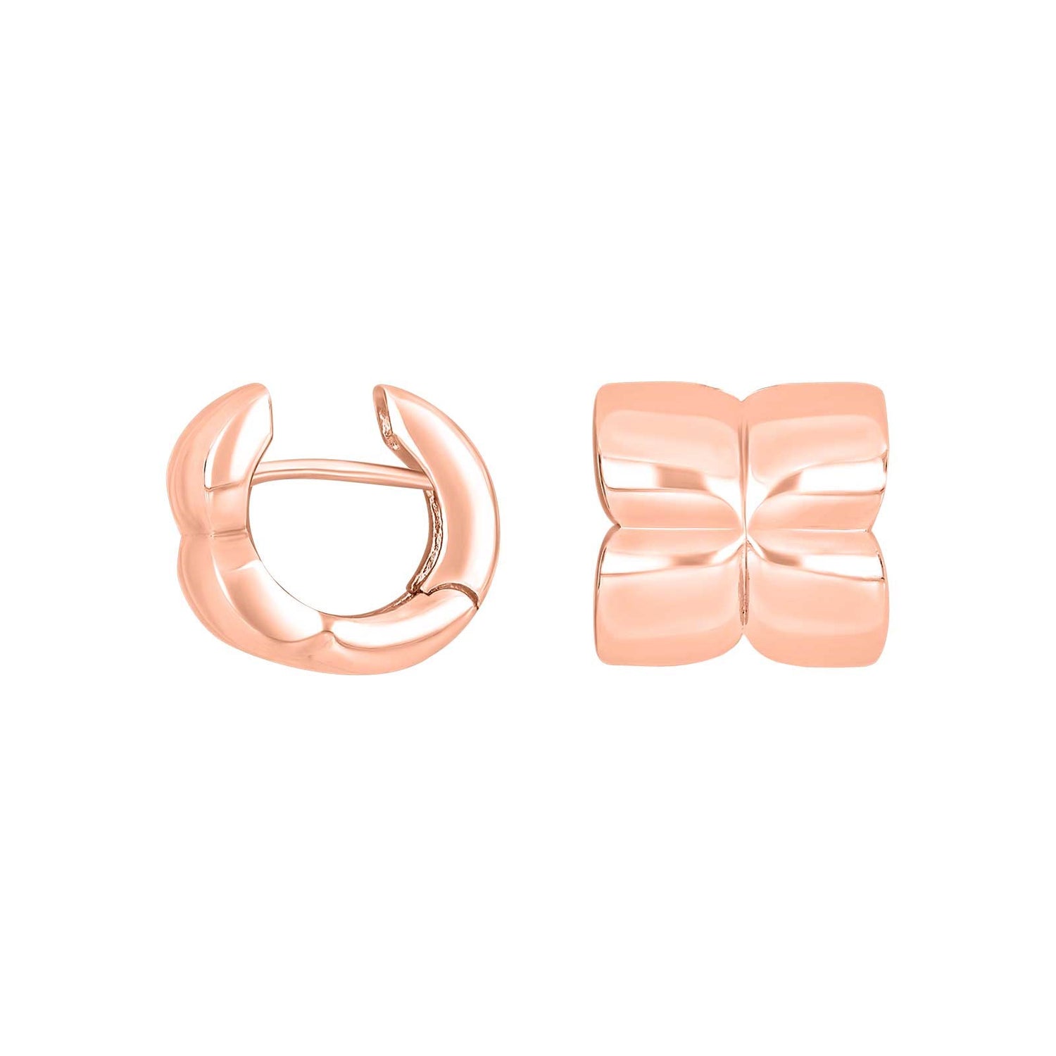 Silber System Creolen Greta 13x13mm - Rosévergoldet