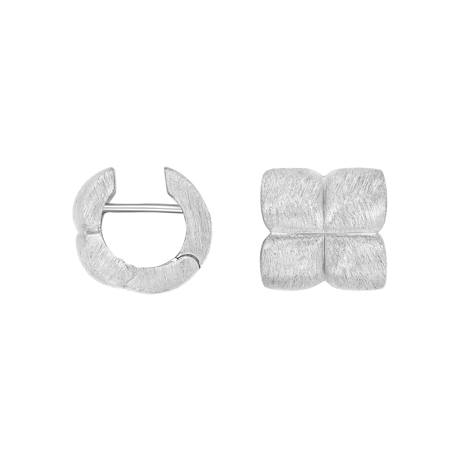 Rhod. Silber matt System-Creolen Greta 13x13mm