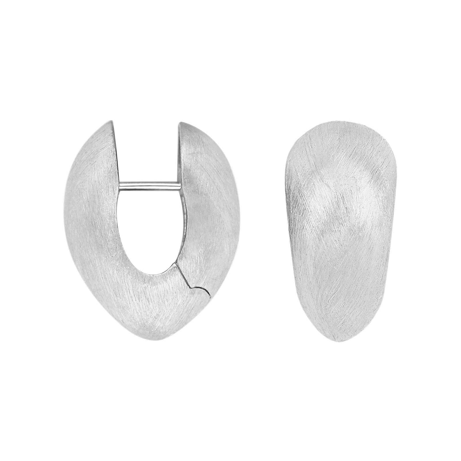 Silber matt System Creolen Hanna 23x12mm - Vergoldet
