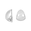 Silberner Systemclip Eva 15x13mm