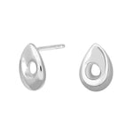 Rhod. silver earrings drop