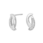 Rhod. silver earrings w/cz