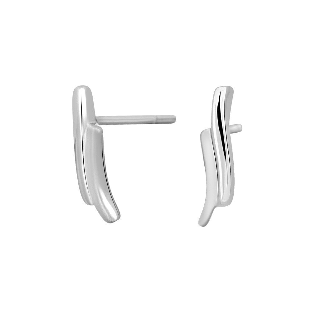 Rhod. silver earrings w/cz