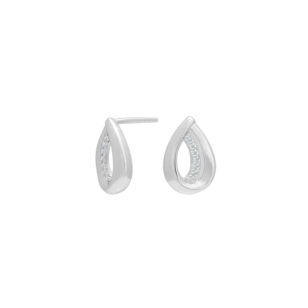 Rhod. silver earrings w/cz