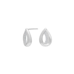 Rhod. silver earrings w/cz