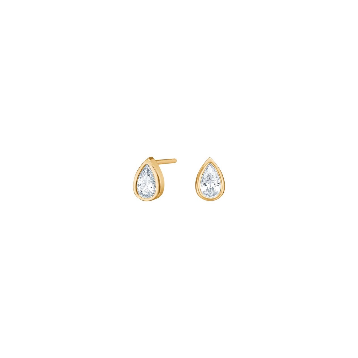 8kt. Gold Ohrringer Tropfen m/cz