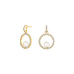 8ct. gold earrings w/freshwater pearl and cz