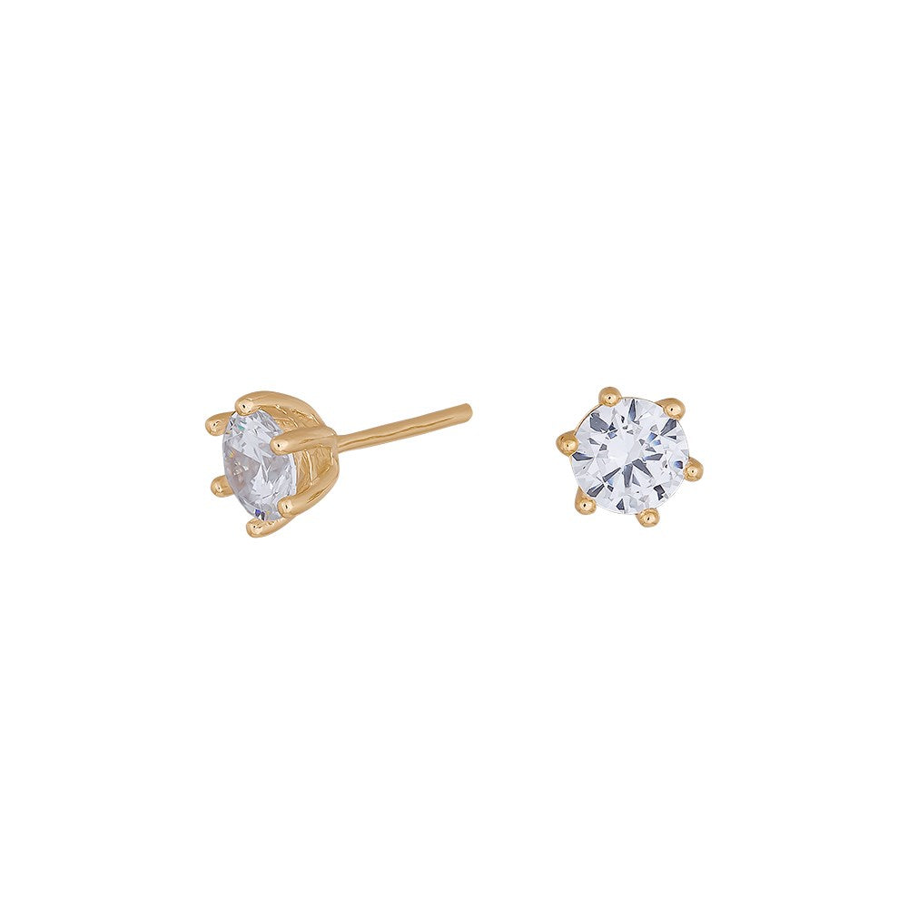 8ct. gold earrings w/cz 5.5mm