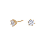 8ct. gold earrings w/cz 5.5mm
