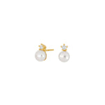 8ct. gold earrings w/freshwaterpearl and cz