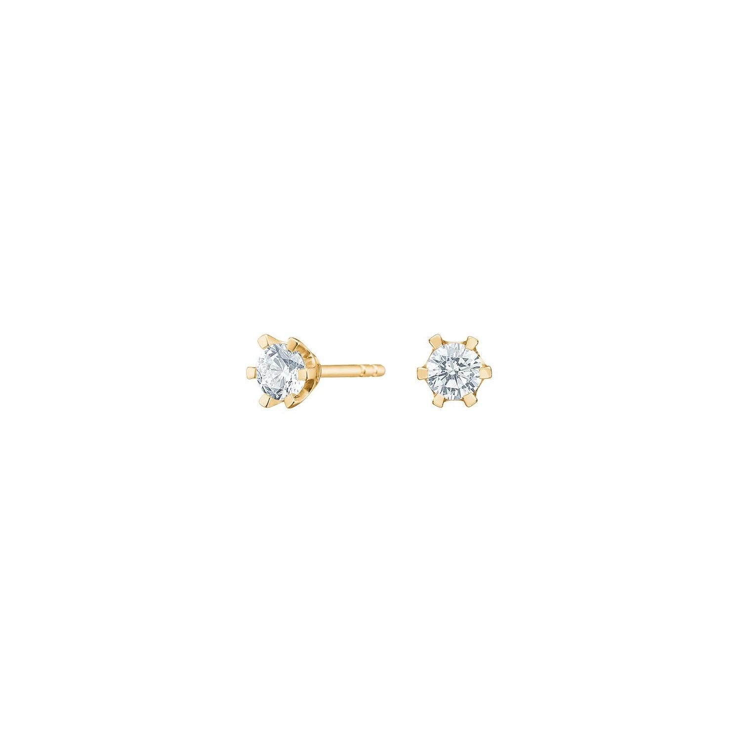 8kt. Goldohrringe m/cz 5mm