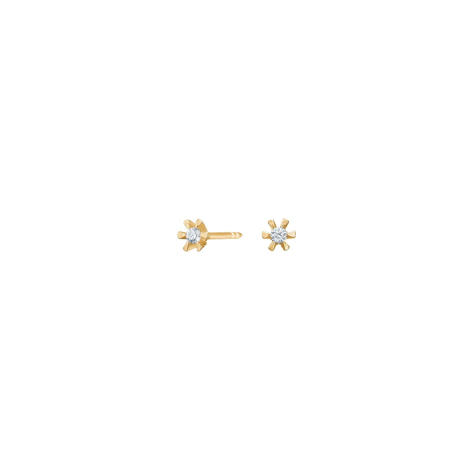 14ct. gold earrings w/cz 3mm