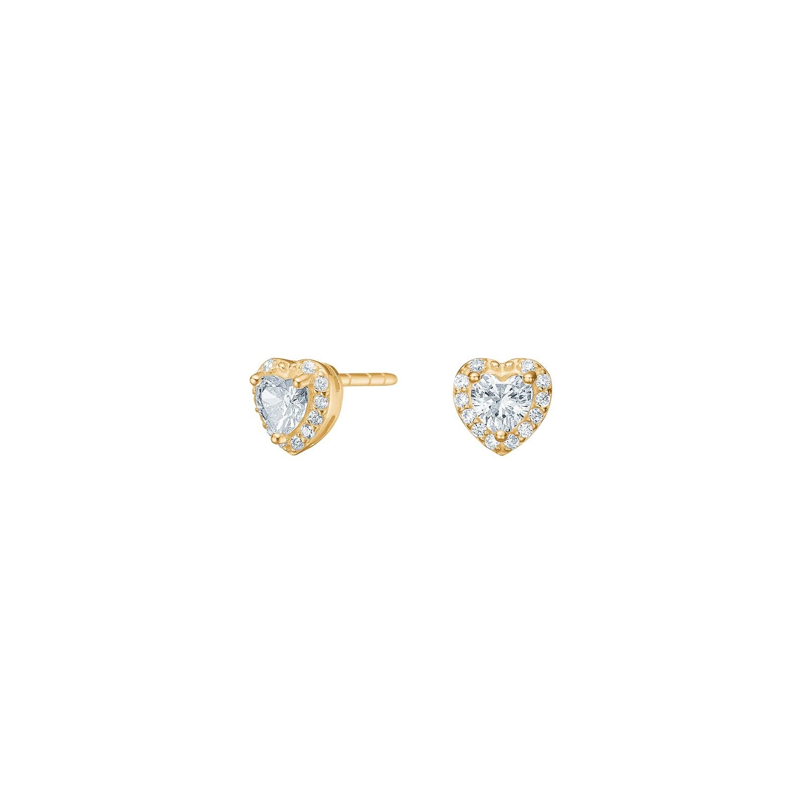 8ct. gold earrings heart w/cz