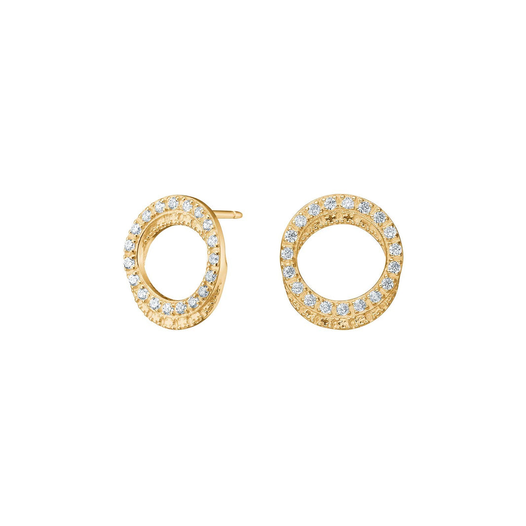 8kt. guldørestikker cirkel m/cz