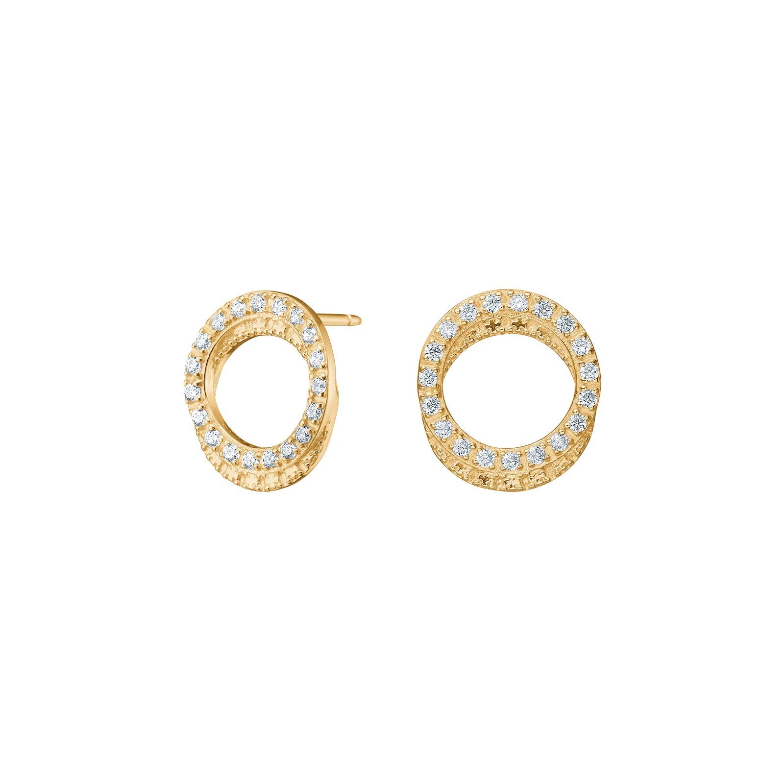 8kt. Gold Ohrringe m/cz