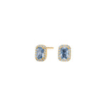 8ct. gold earrings w/aquamarine