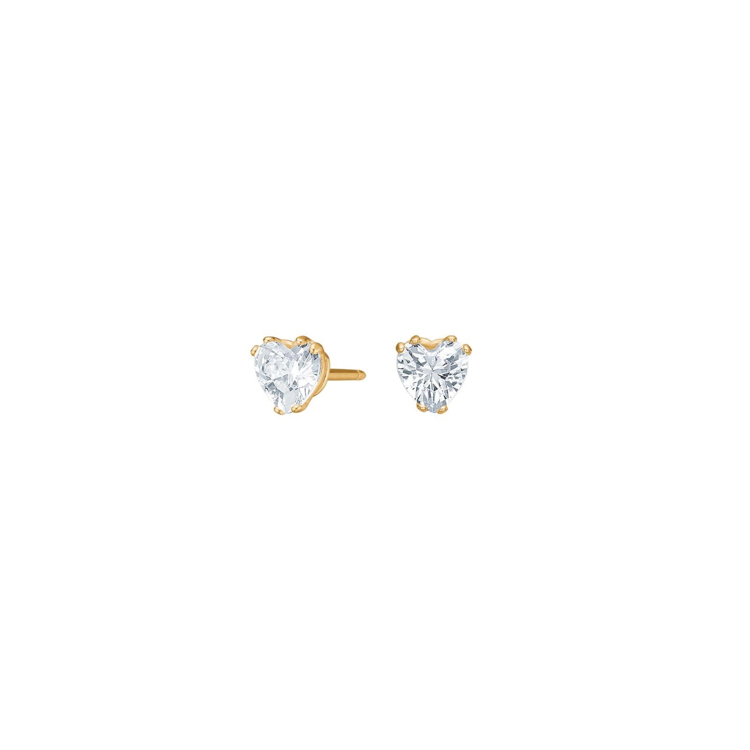 8kt. Gold Ohrringer Herz m/cz