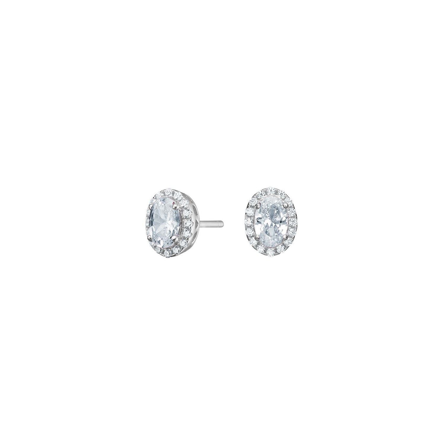 Silber Rhodinierte Ohrstecker mit Zirkonia