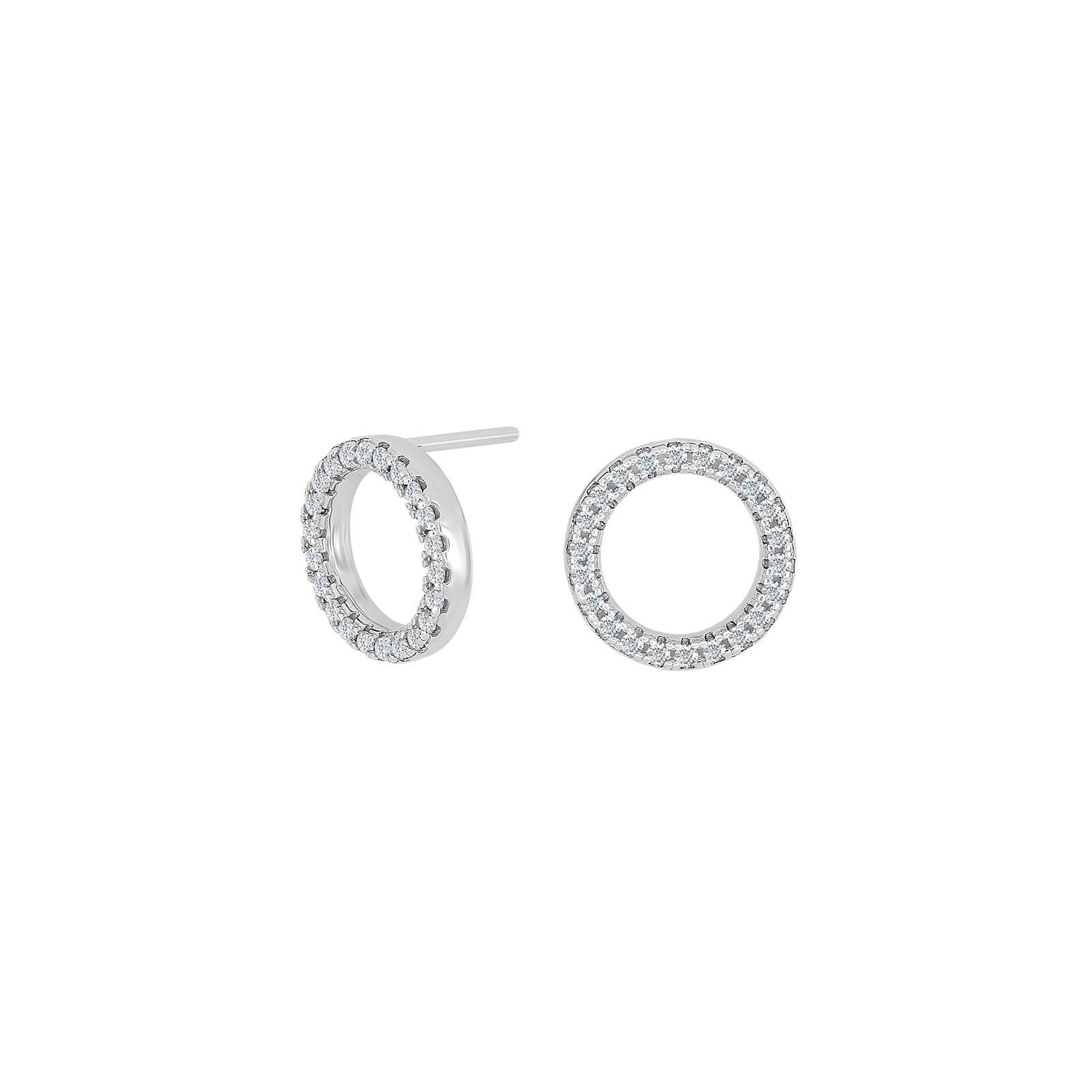 Silberohrringe ANNANOR Kreis mit Zirkonia 10 mm