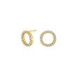 Silver earrings ANNANOR circle with cz. 10 mm