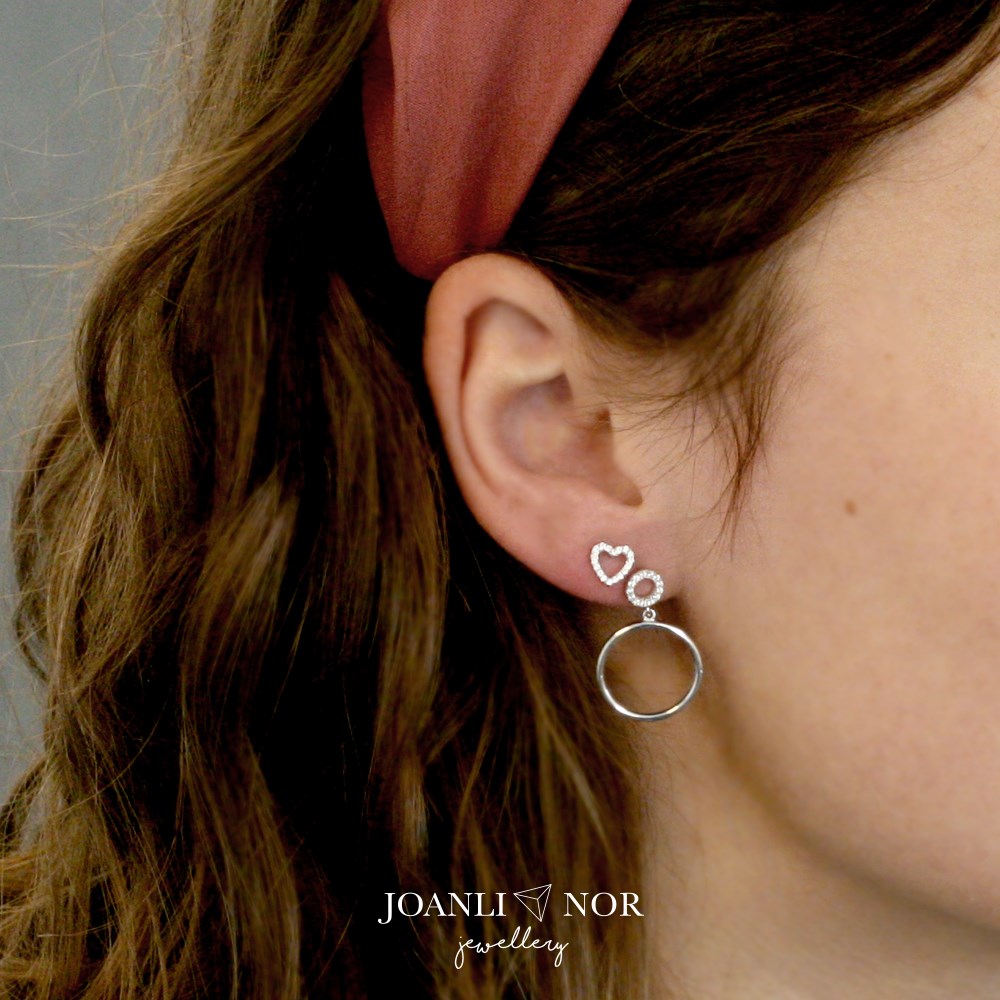 Silver ear studs AIDANOR 6mm