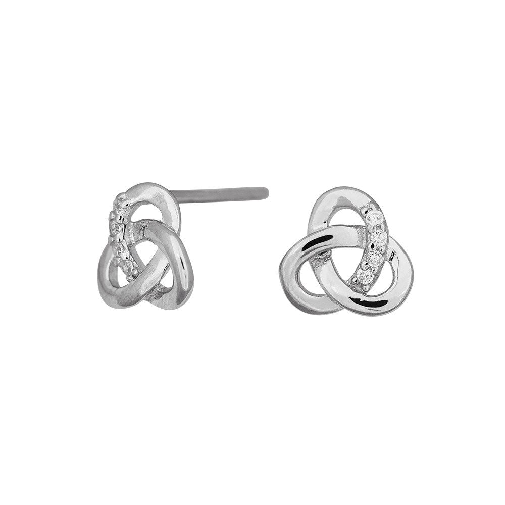 Rhodinierte Silber Ohrstecker mit Zirkonia
