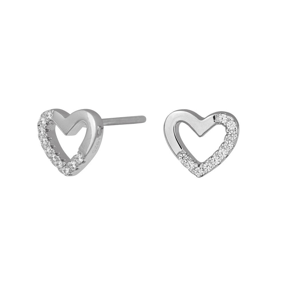 Rhodinierte Silber Ohrstecker mit Zirkonia