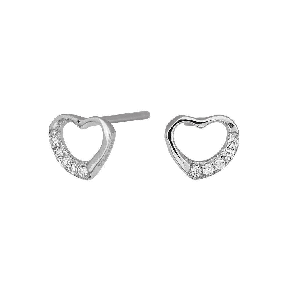 Rhod. Silver earring with cz.