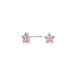 Rhod. Silver earring with cz.