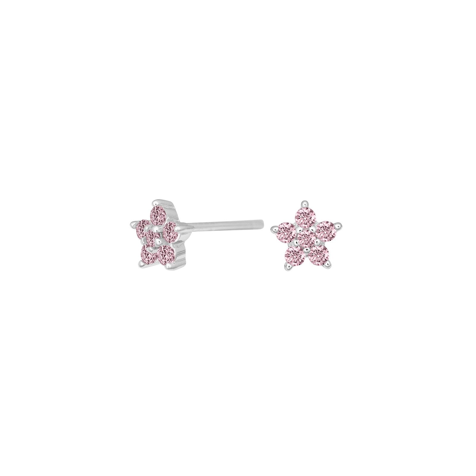 Rhod. Silver earring with cz.