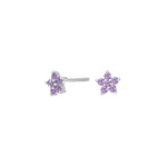 Rhod. Silver earring with cz.