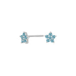 Rhod. Silver earring with cz.