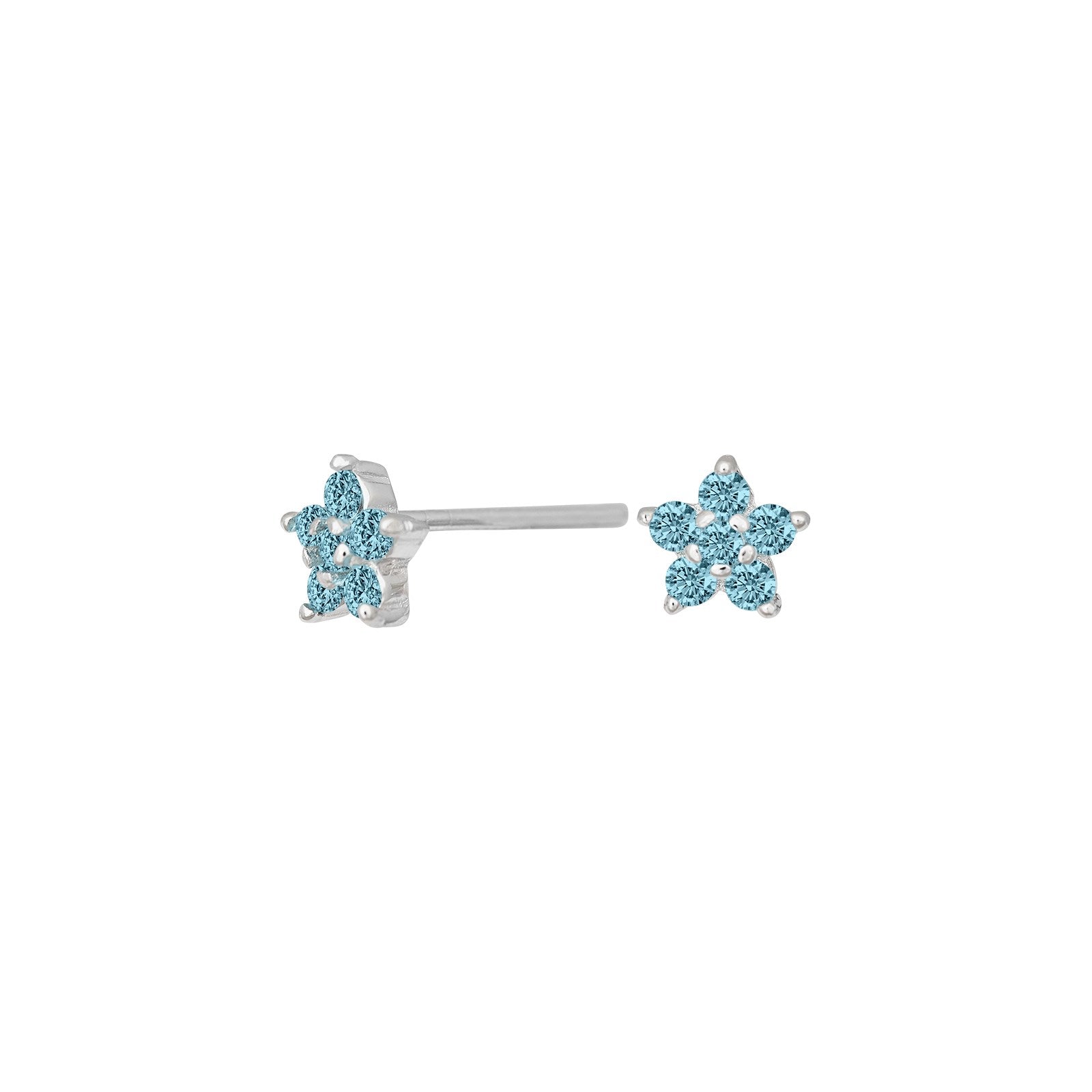 Rhod. Silver earring with cz.